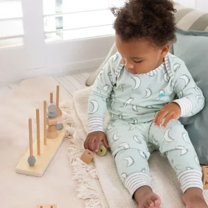 Conjunto de pijama para niños de manga larga de algodón Olive Eclipse