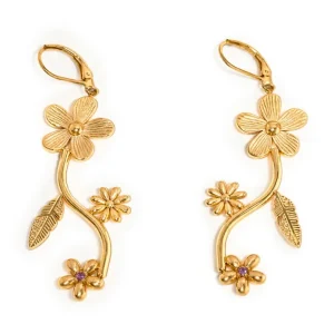 Aretes Golden Flowers