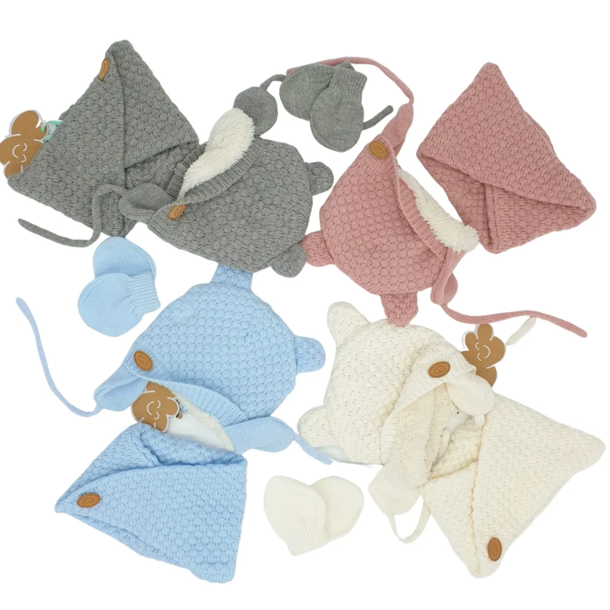 Conjunto de gorro, cuello cruzado y manoplas- Monnuage - Imagen 3