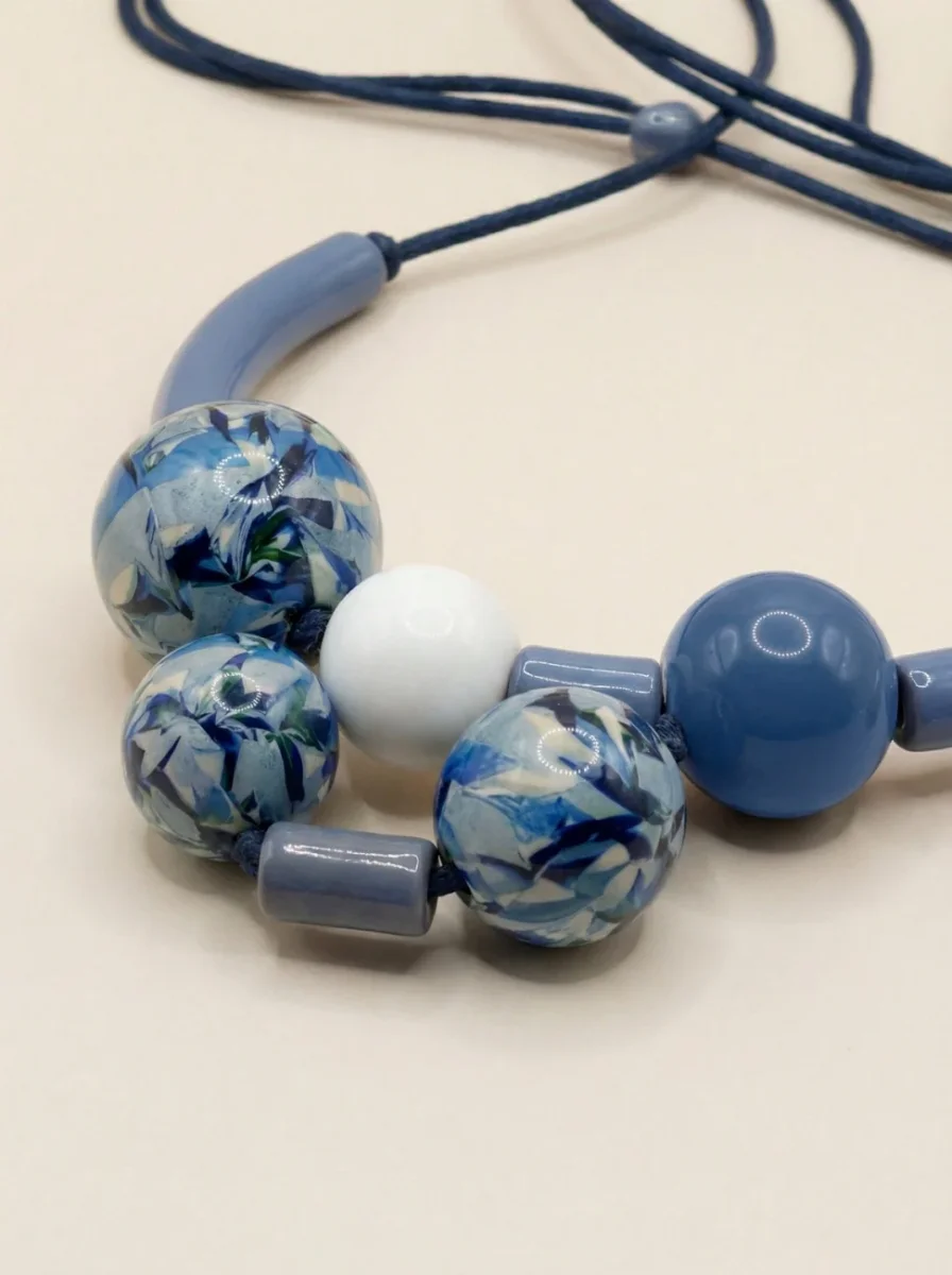 COLLAR BOLAS GRANDES PRINT AZUL CELESTE - Imagen 3