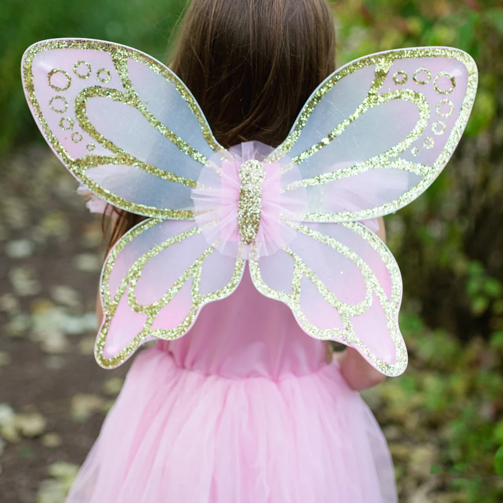 Disfraz de Mariposa dorado con alas de hada- GREAT PRETENDERS - Imagen 7