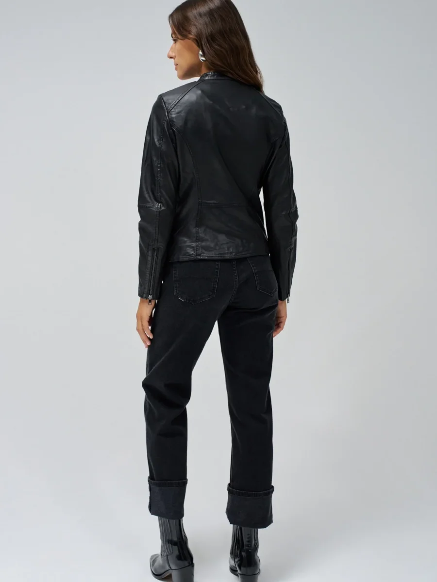 CAZADORA DE CUERO NEGRO - Imagen 5