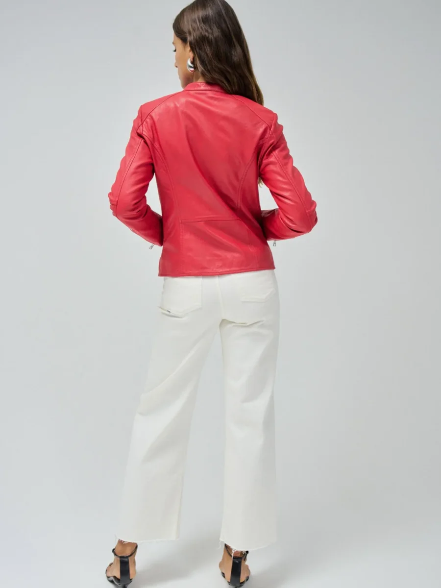 CAZADORA DE CUERO ROJO - Imagen 5