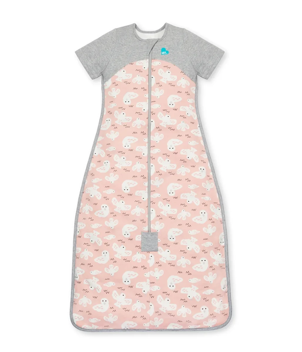 Saco de Dormir Manga Corta 1.5 TOG Algodón Orgánico Palomas Rosas - Imagen 3