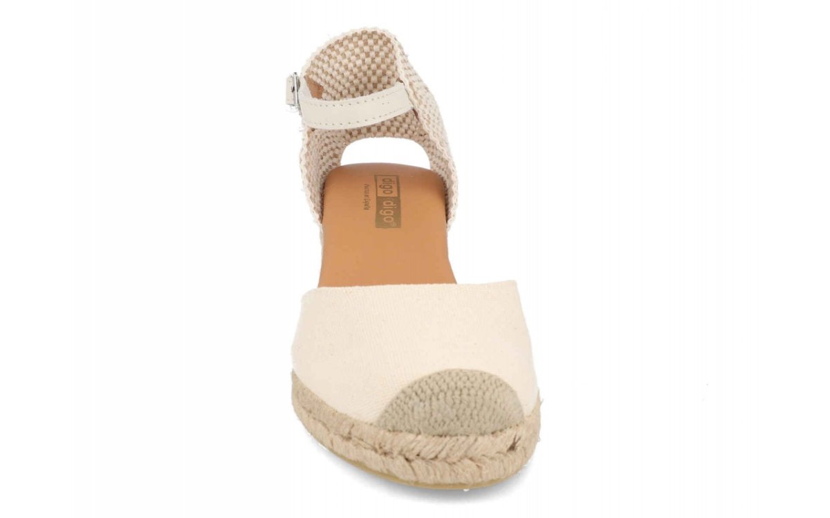Sandalia de piel para mujer modelo 5011 con cuña de esparto y estilo artesanal - Imagen 4