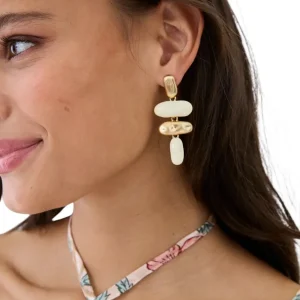 PENDIENTES DE GOTAS LARGAS LORIAN BLANCO