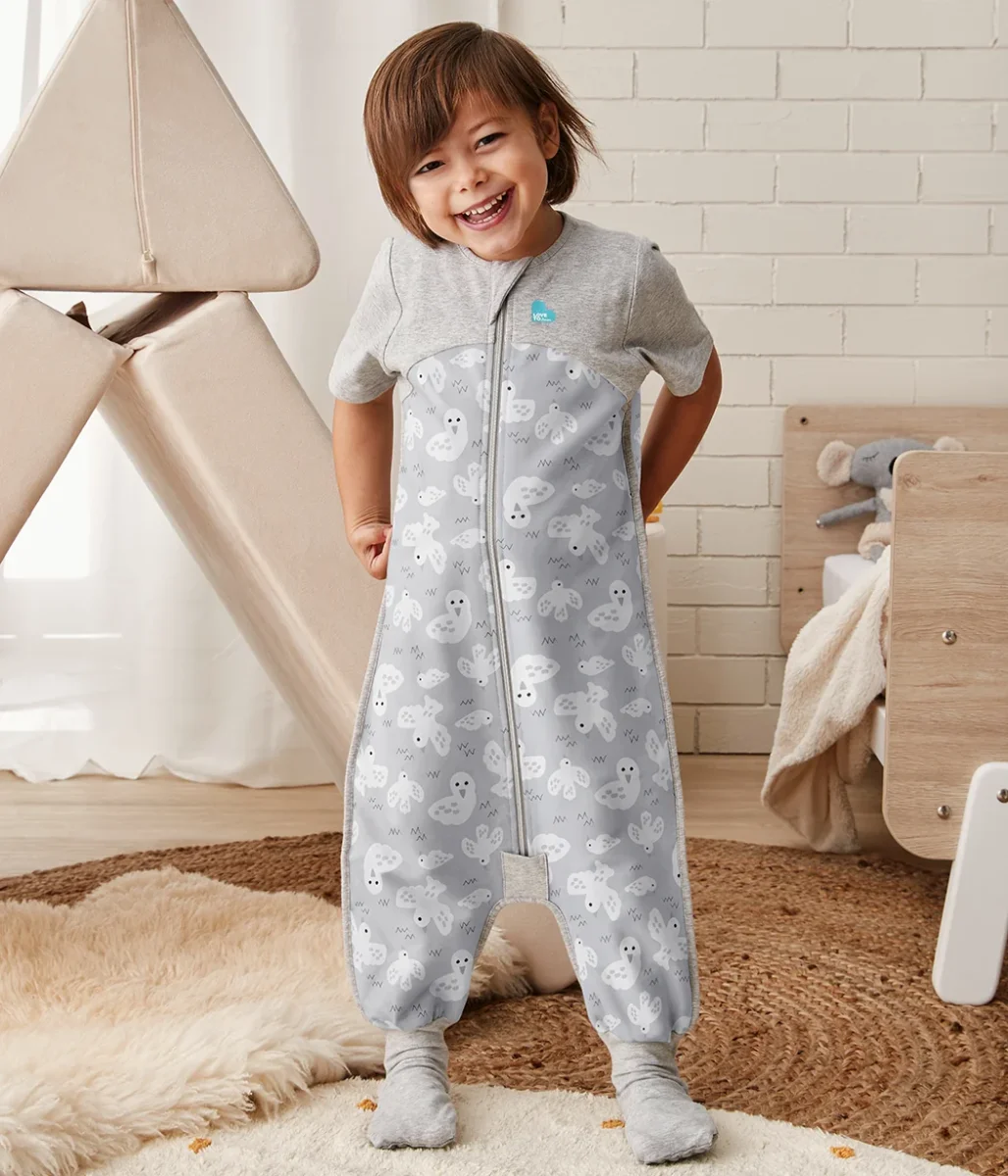 Pijama Manga Corta 1.5 TOG Algodón Orgánico Palomas Grises - Imagen 2