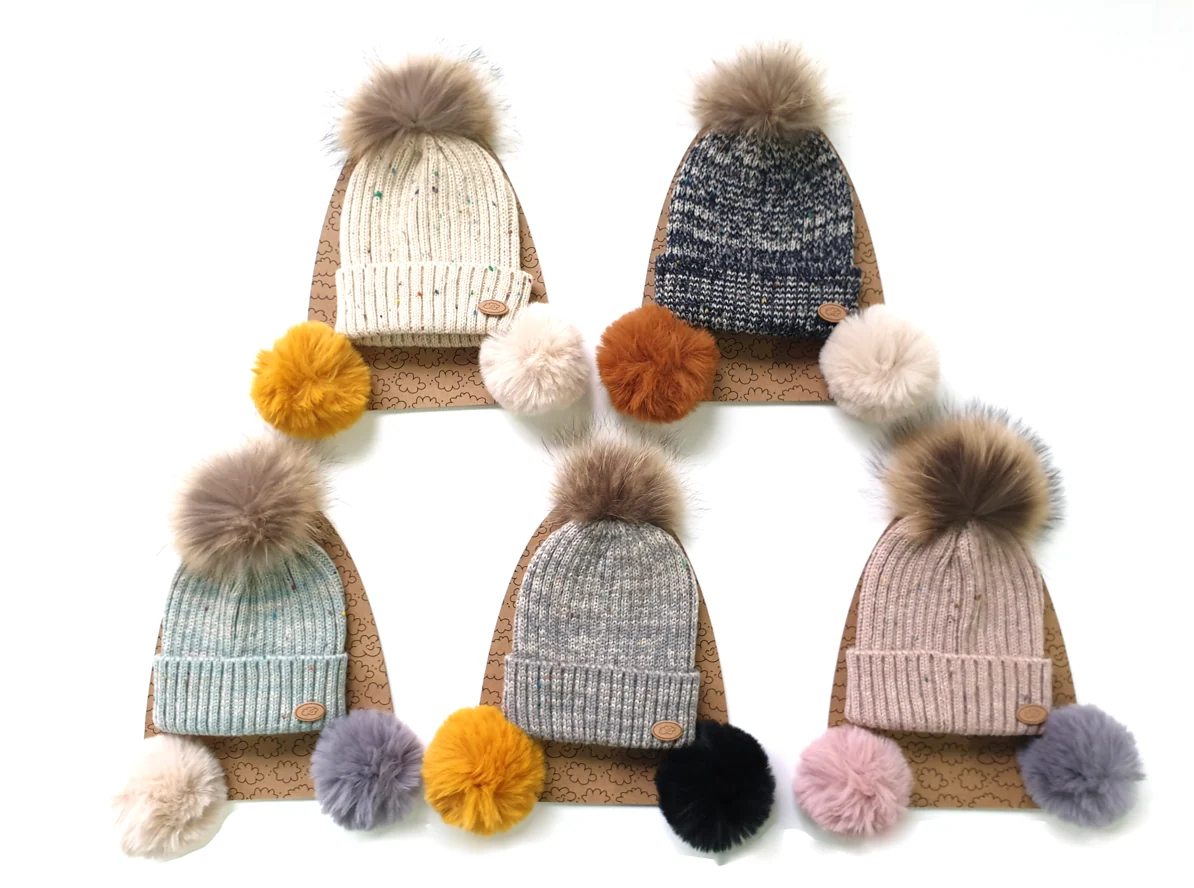 Gorro canalé jaspeado con pompones intercambiables - MONNUAGE - Imagen 6