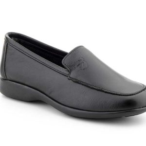 530 Mocasín para señora en piel de color negro ( hecho en España)