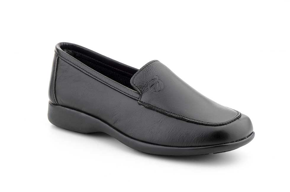 530 Mocasín para señora en piel de color negro ( hecho en España) - Imagen 2