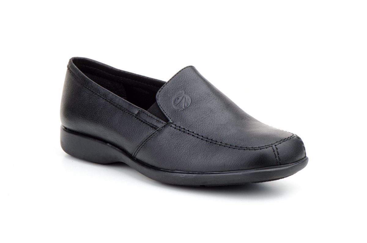 545 Mocasín para señora en piel de color negro ( hecho en España) - Imagen 2