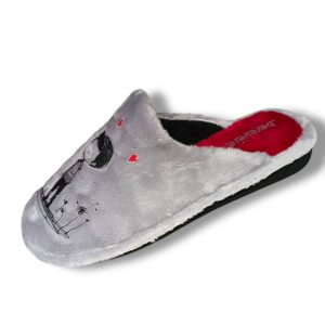 5508 Zapatilla para casa de señora en suapel de color gris, fabricada en España calidad y confort 100%