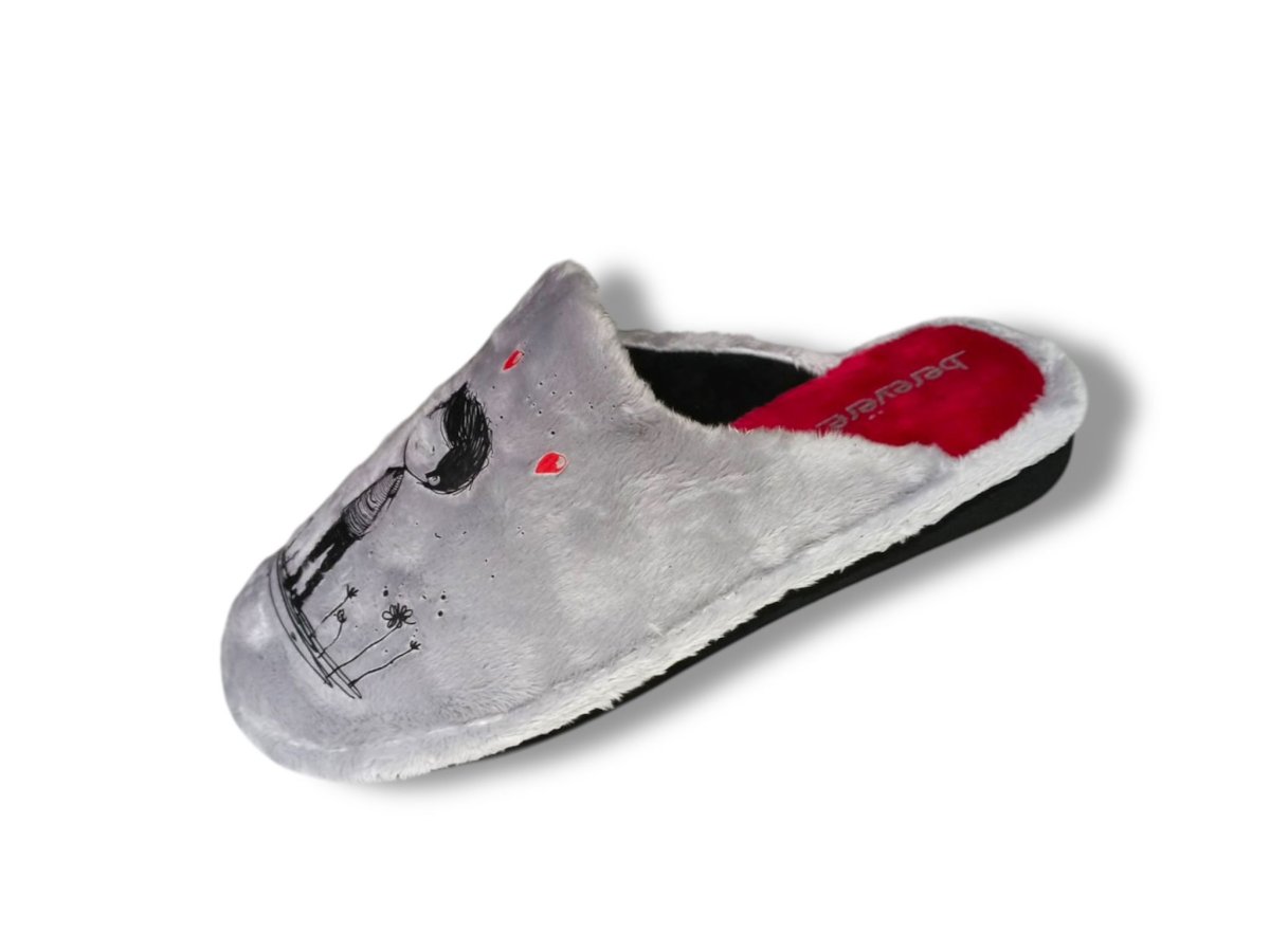 5508 Zapatilla para casa de señora en suapel de color gris, fabricada en España calidad y confort 100%