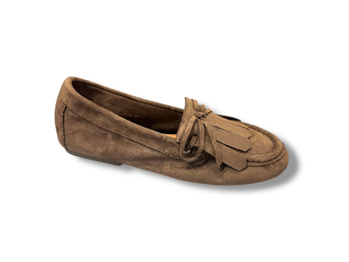 5556 Mocasín de señora en antelina de color marrón - Imagen 3