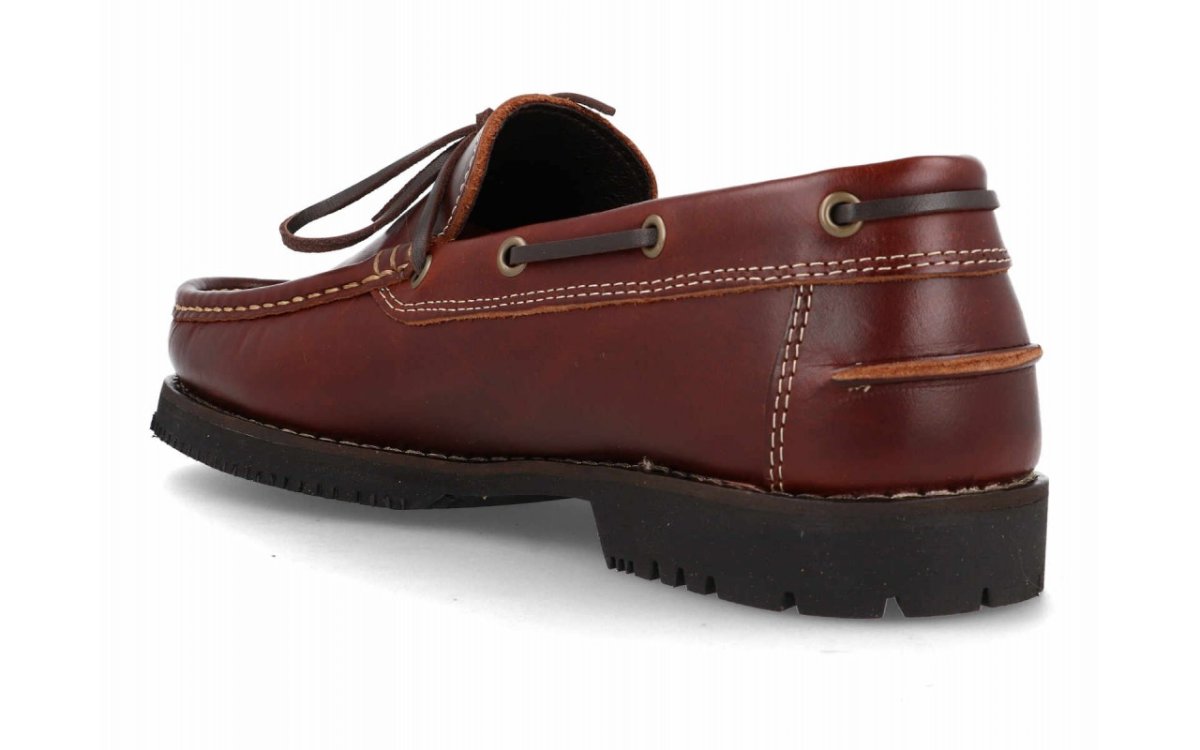 Náutico de piel para hombre modelo 5851 en color marrón con suela dentada - Imagen 6