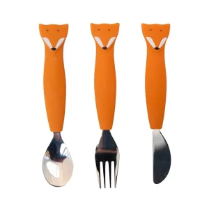 Cubiertos de 3 piezas de silicona Mr. Fox-TRIXIE