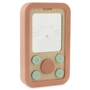 Teléfono de silicona ya madera para Bebés Mrs Cat-TRIXIE