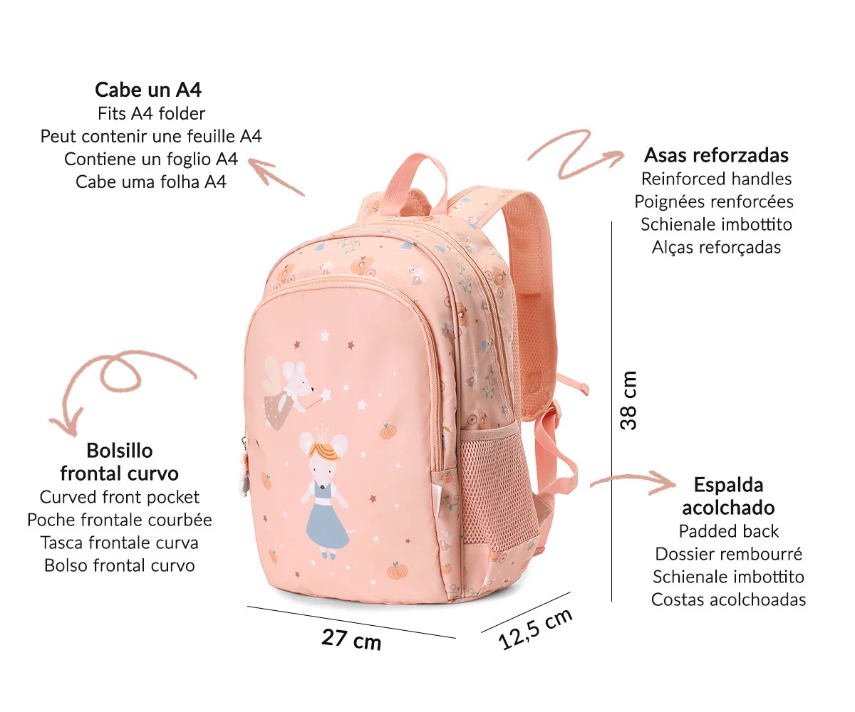 Mochila Mediana Hadas Ratoncitas+ Llavero Personalizable-TUTETE - Imagen 3