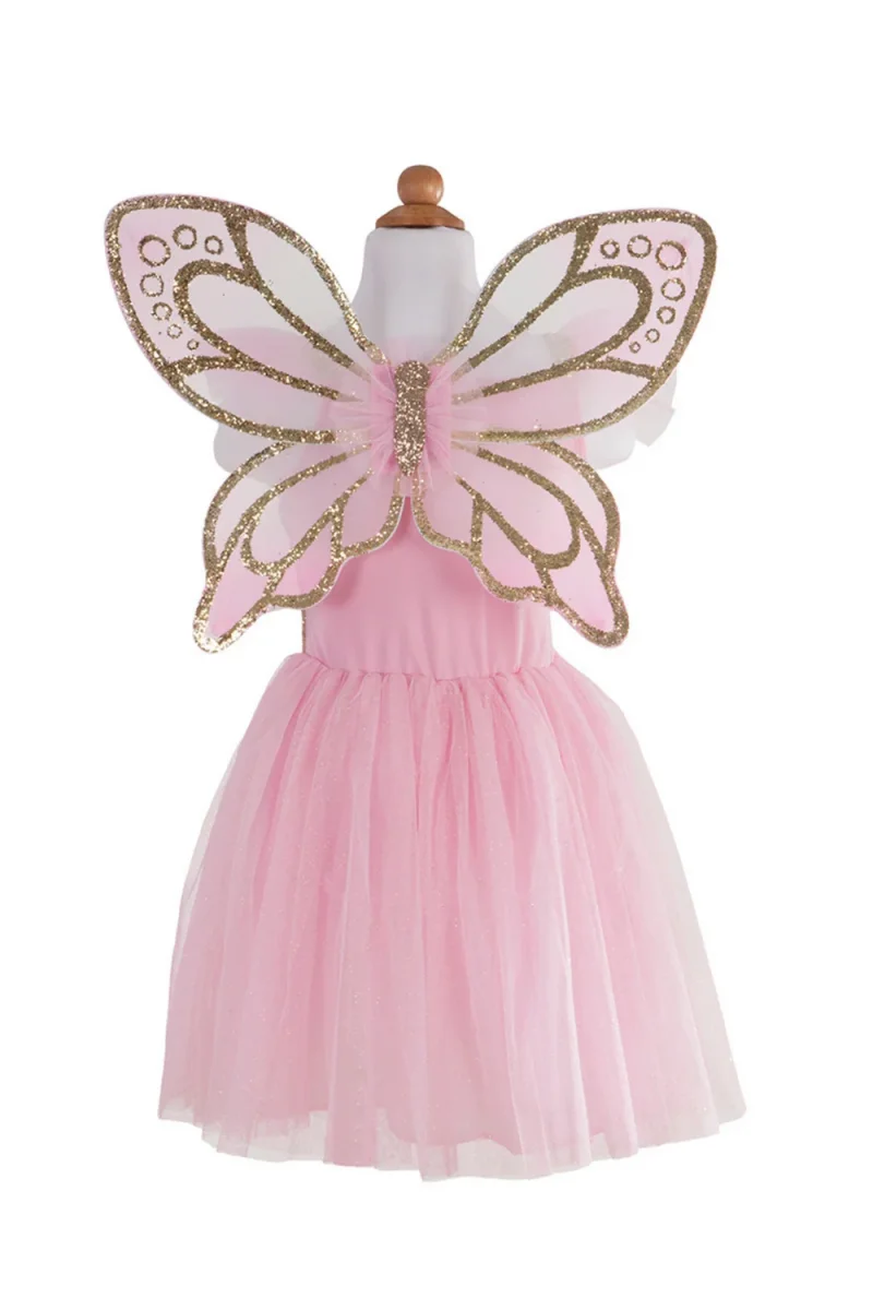 Disfraz de Mariposa dorado con alas de hada- GREAT PRETENDERS - Imagen 4