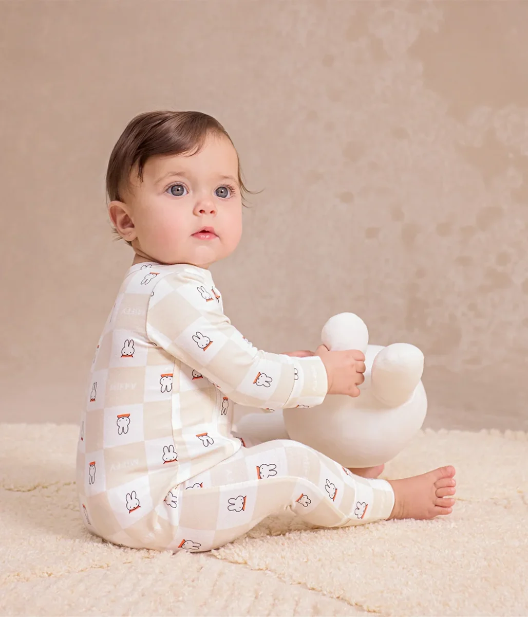 Pelele de algodón Abedul Miffy a cuadros