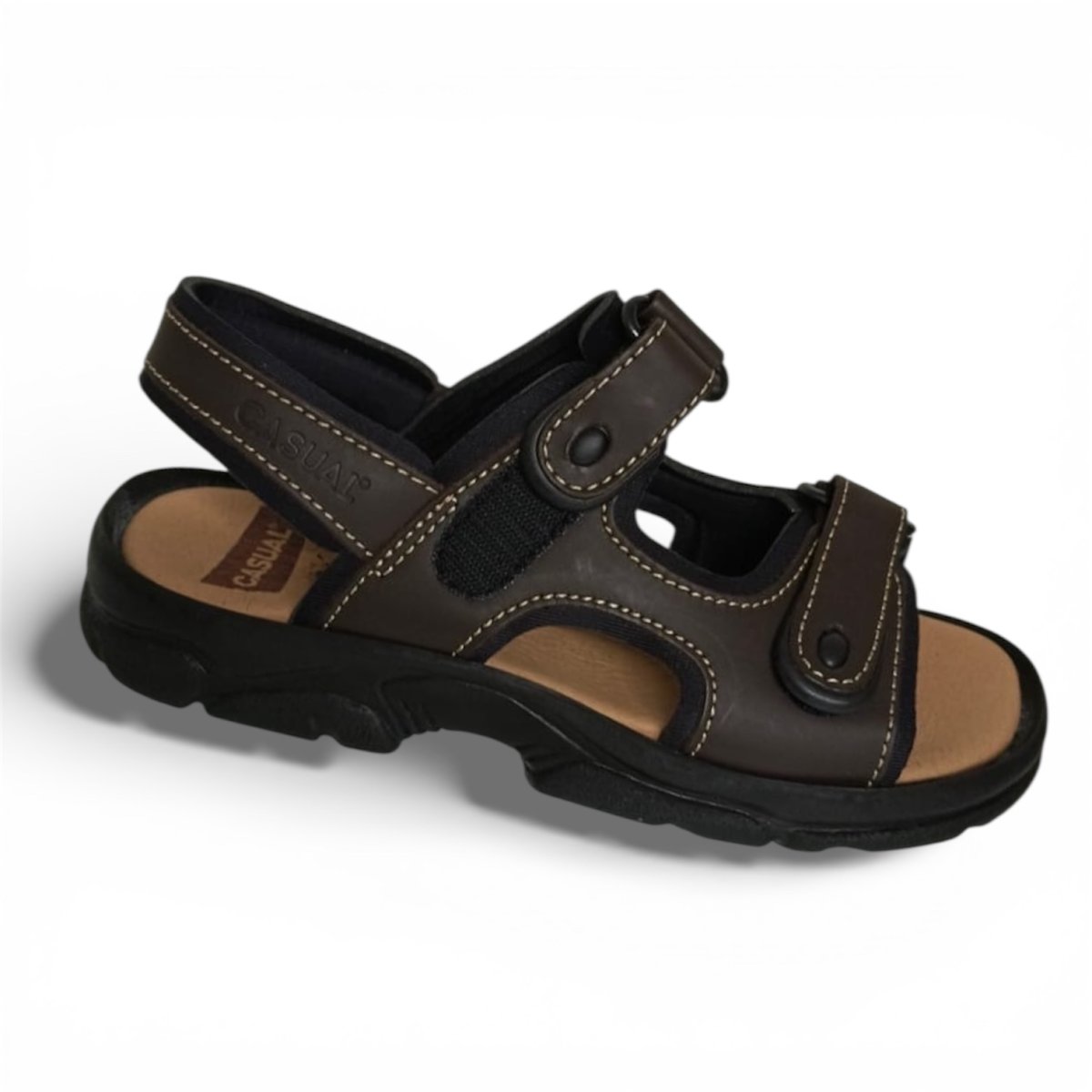 Sandalia californiana de piel color marrón para hombre modelo 7001 – Fabricada en España - Imagen 2