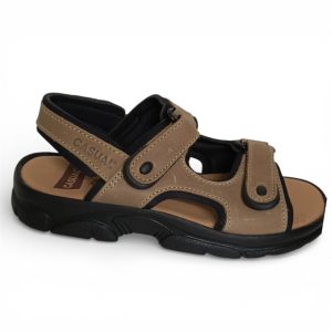Sandalia californiana de piel color taupe para hombre modelo 7001 – Fabricada en España