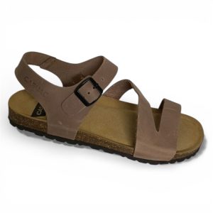 Sandalia bio de piel de color taupe para hombre modelo 72601 – Fabricada en España