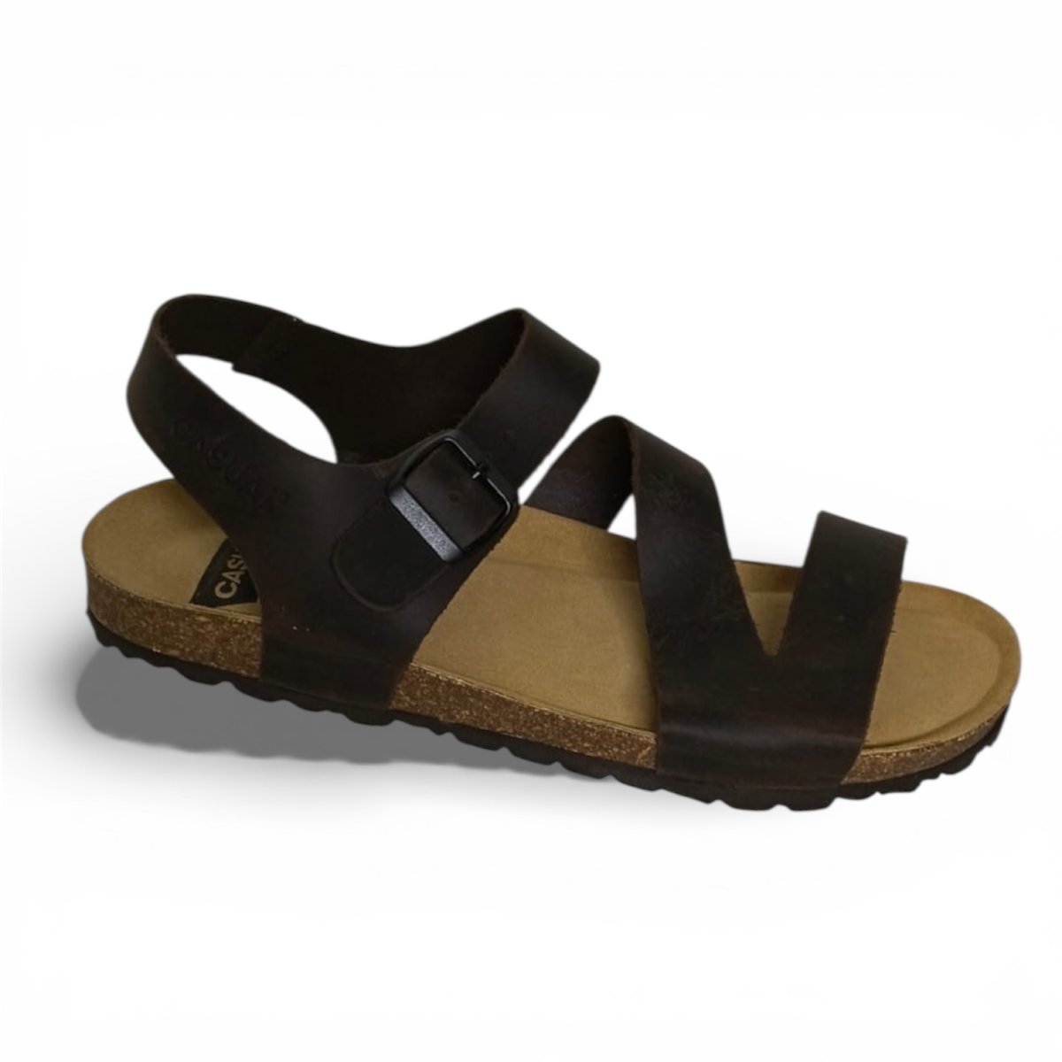 Sandalia bio de piel de color moka para hombre modelo 72601 – Fabricada en España - Imagen 2