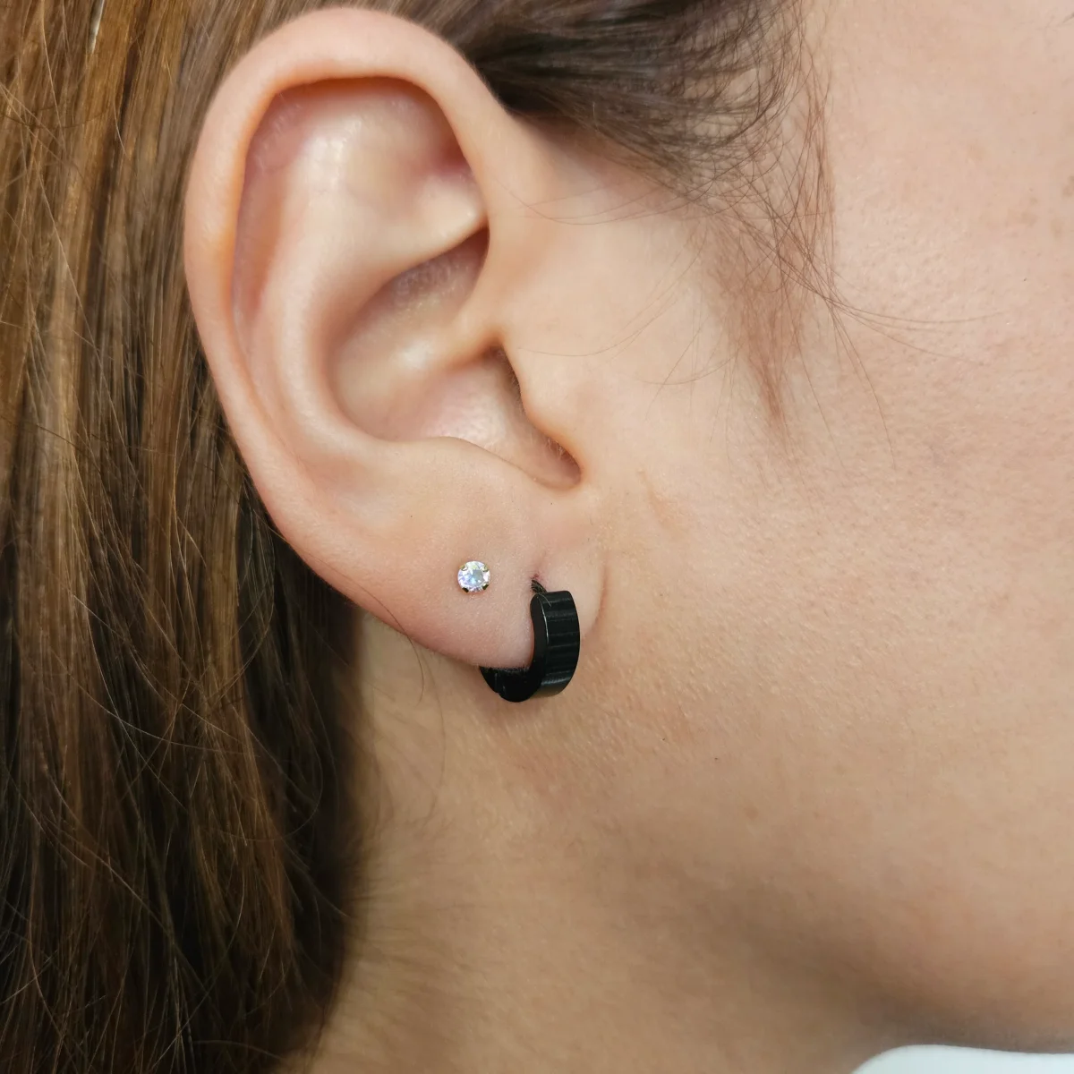 Aretes de aro de acero inoxidable - Imagen 3