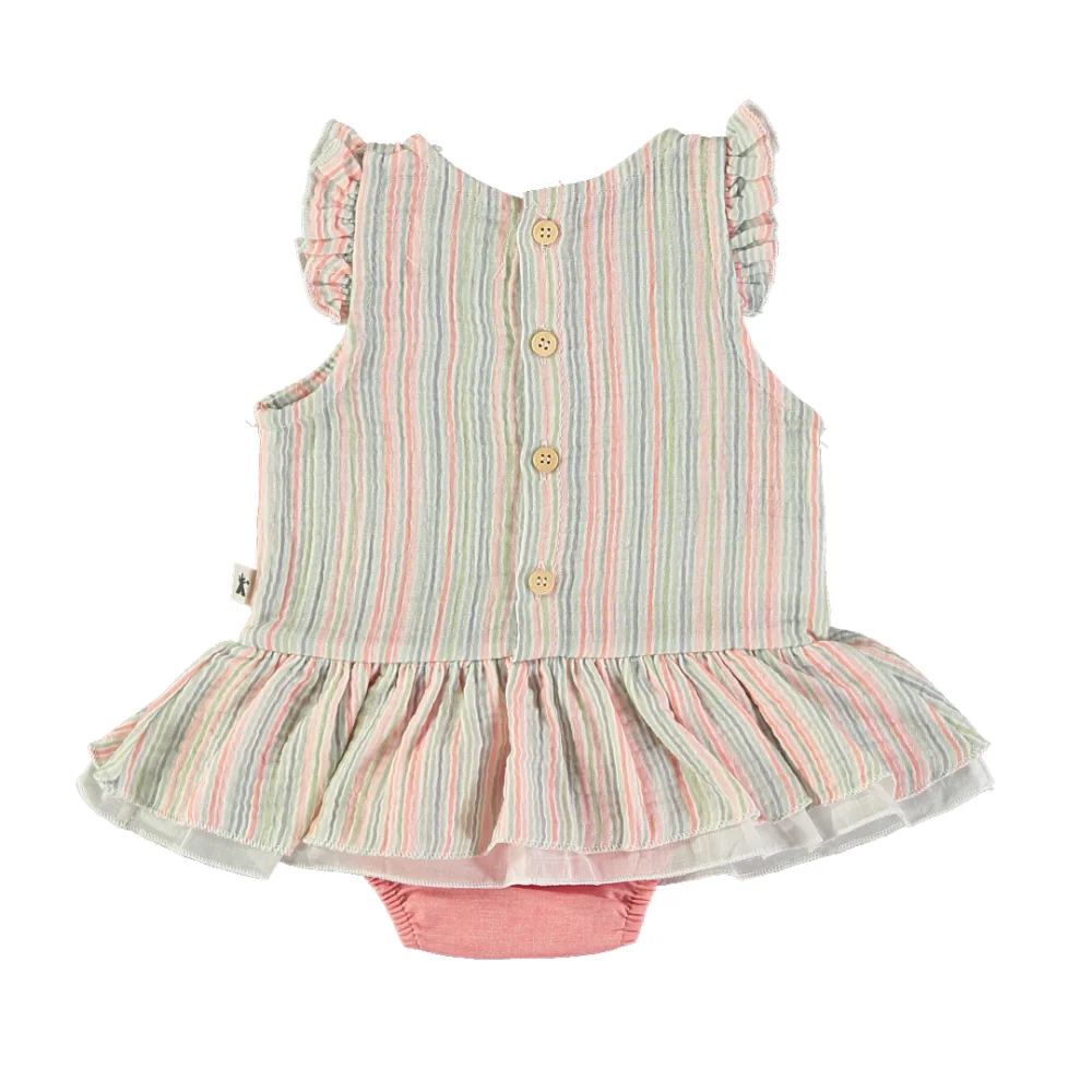 Romper de rayas multicolor con culote - PETIT INDI - Imagen 3