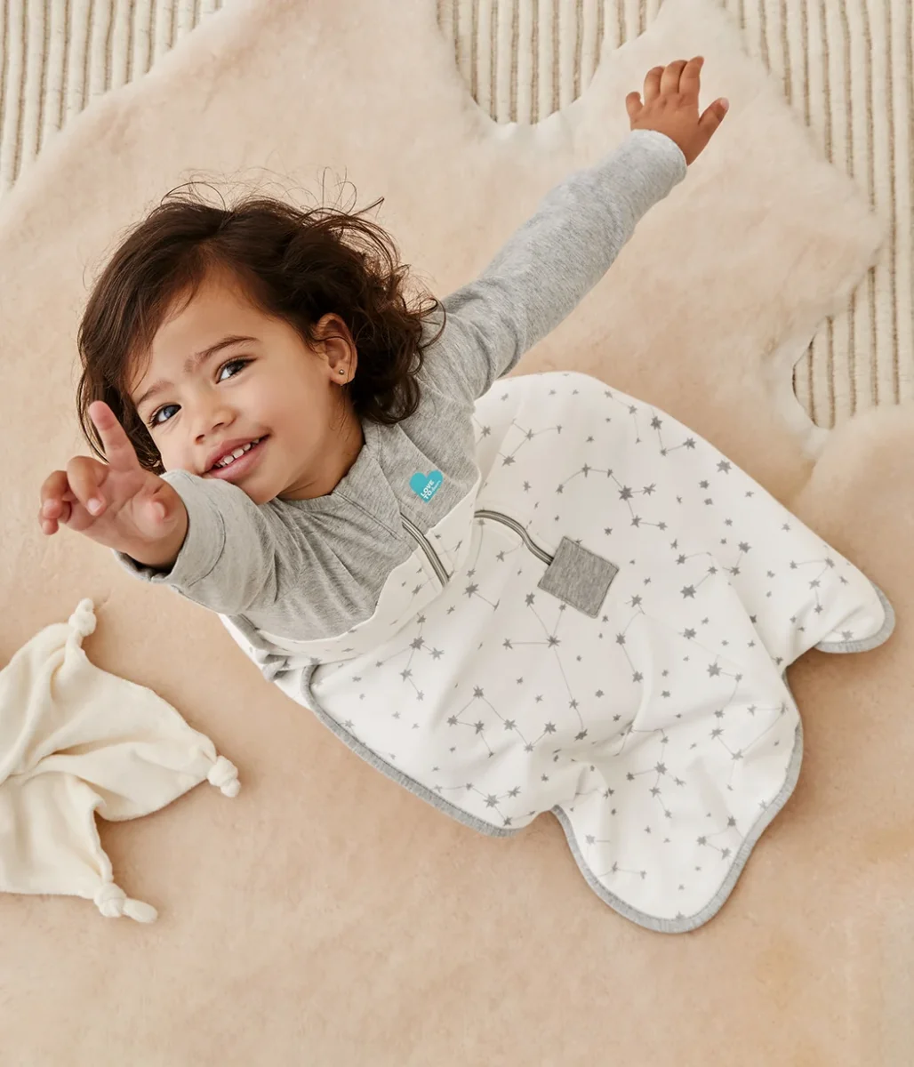 Saco de Dormir Manga Larga 1.5 TOG Algodón Orgánico Blanco Estelar - Imagen 5
