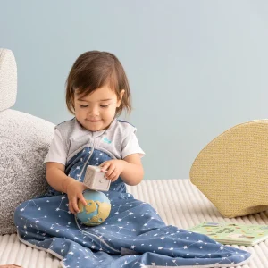 Saco de dormir Sin mangas 0,2 TOG Algodón orgánico Denim Stellar