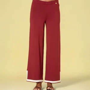 PANTALÓN DE PUNTO ABERTURAS GRANATE