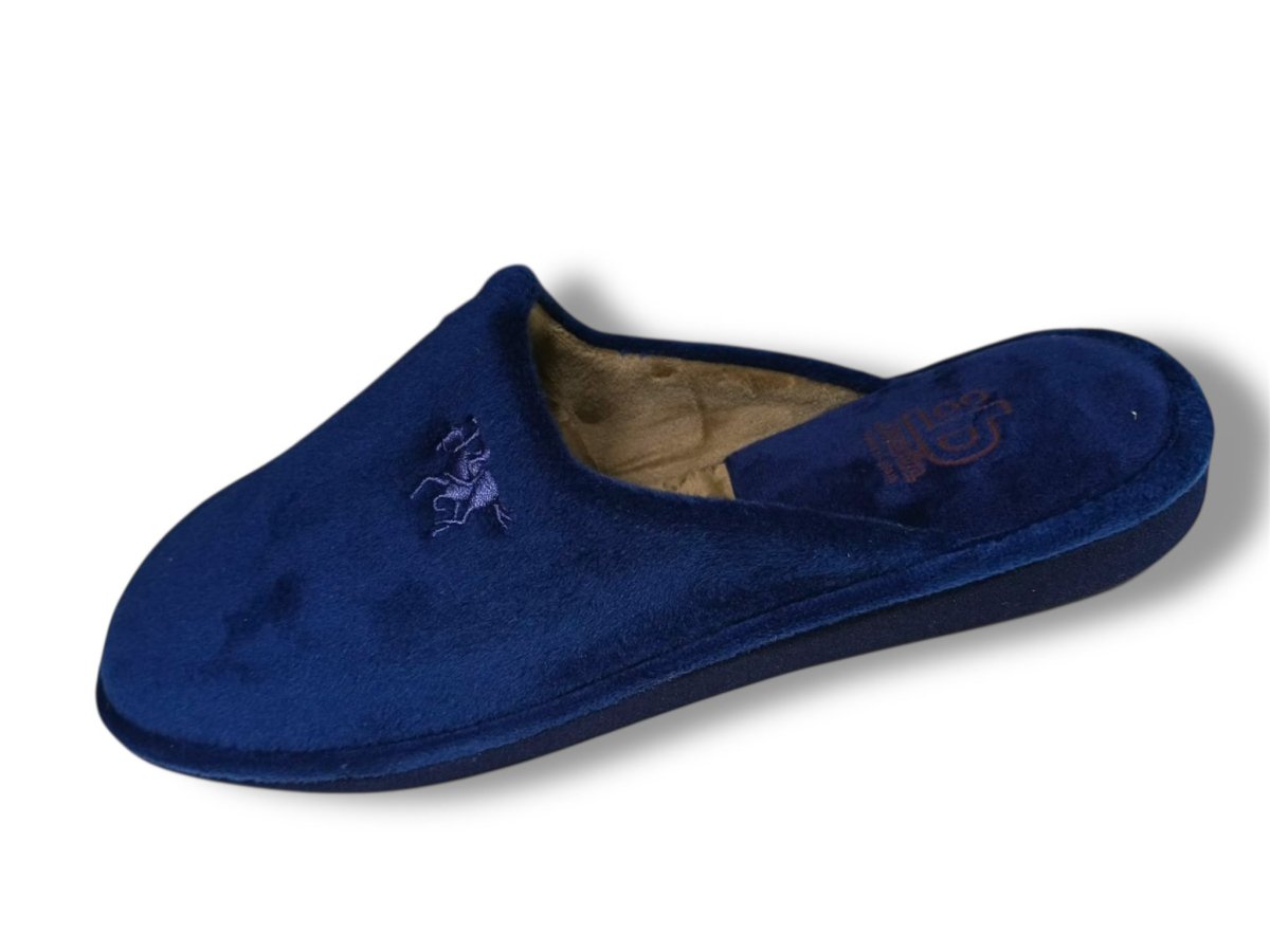 8707 Zapatilla para casa de caballero en suapel color azul, fabricada en España. - Imagen 2