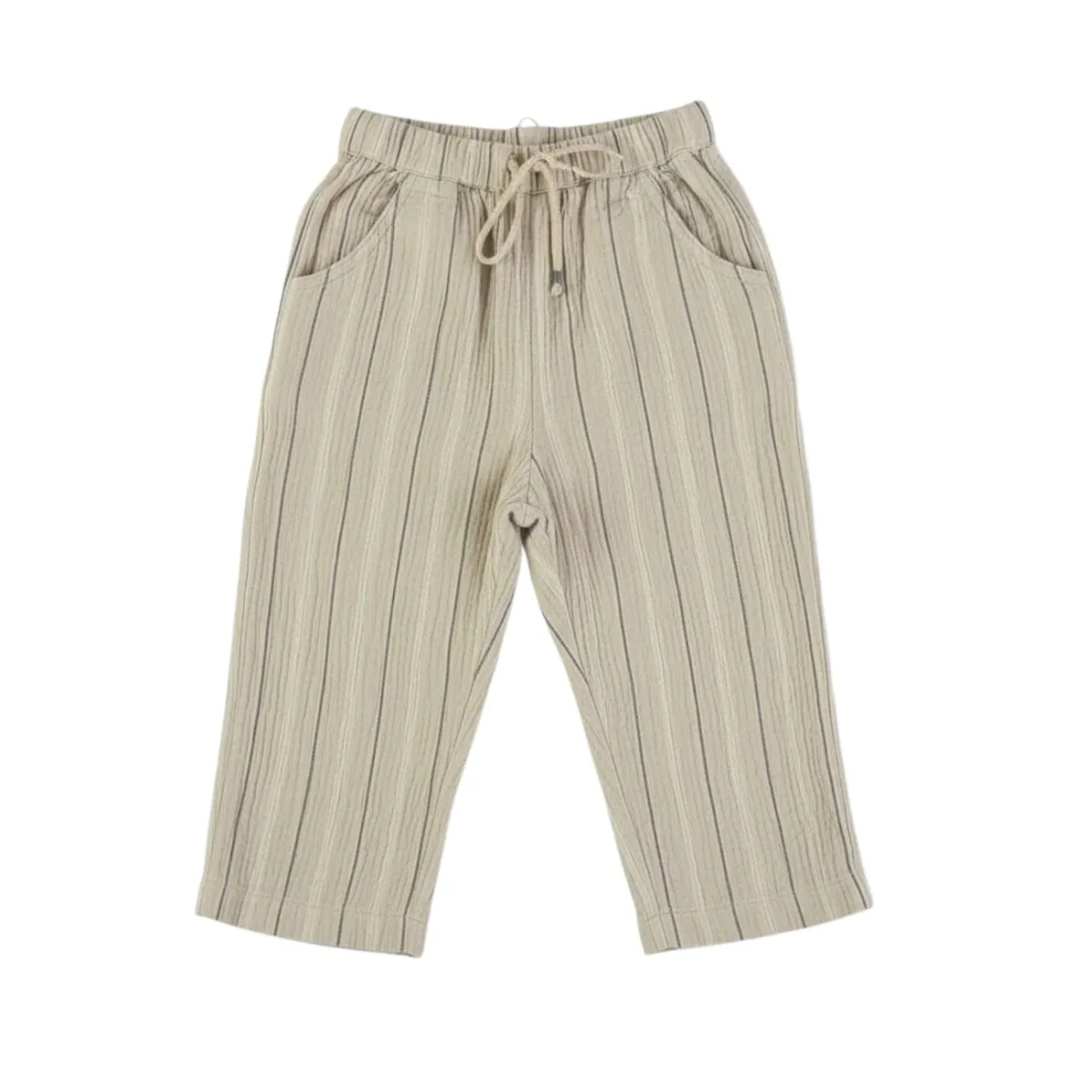 Pantalón Baggi a rayas con bolsillo Sand -TINY FISH - Imagen 2