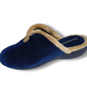 975 Zapatilla para casa de señora en suapel de color azul, fabricada en España calidad y confort 100%