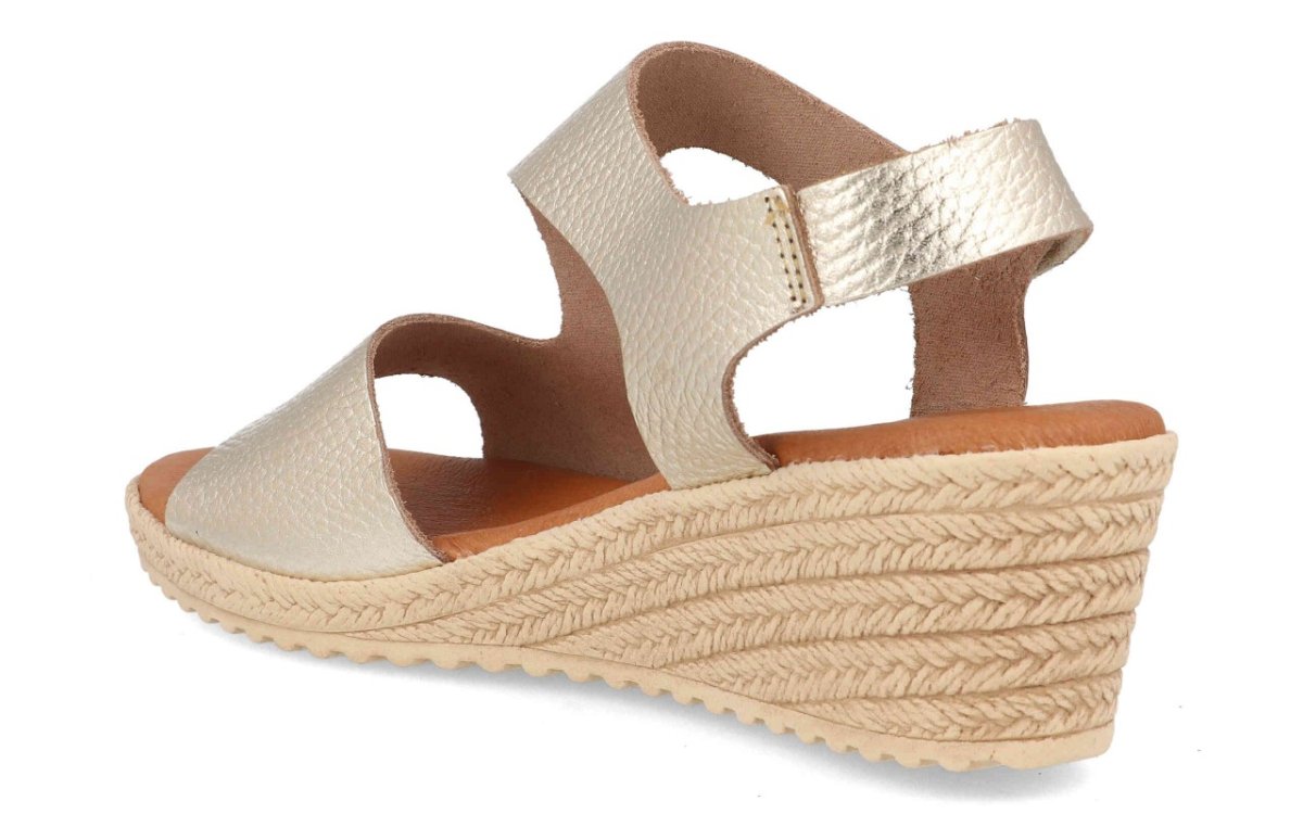 Sandalia de piel para mujer modelo 9925 con cuña de esparto y corte ergonómico - Imagen 4