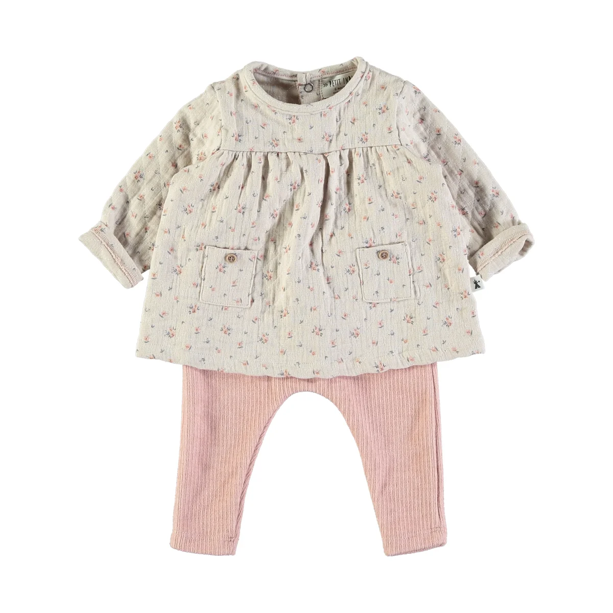 Top con flores y leggins rosas - PETIT INDI - Imagen 2