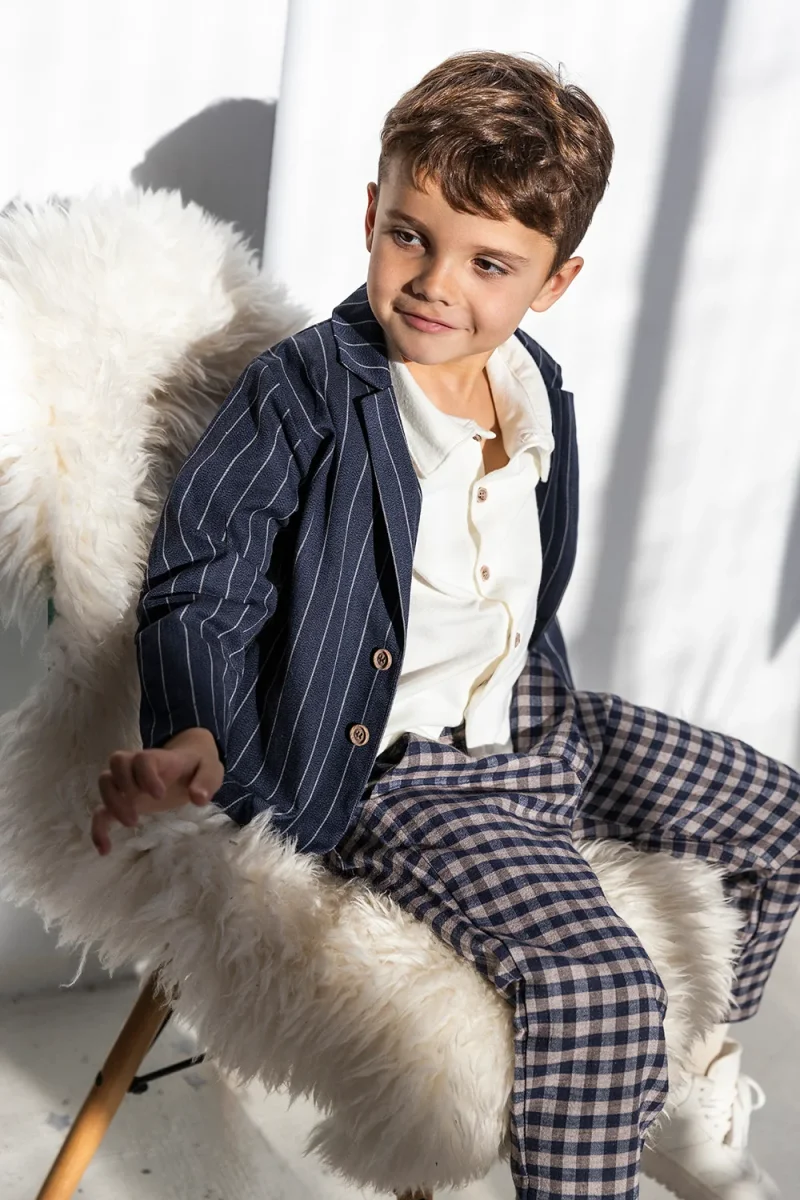 Pantalón largo cuadros vichy - PETIT INDI - Imagen 3