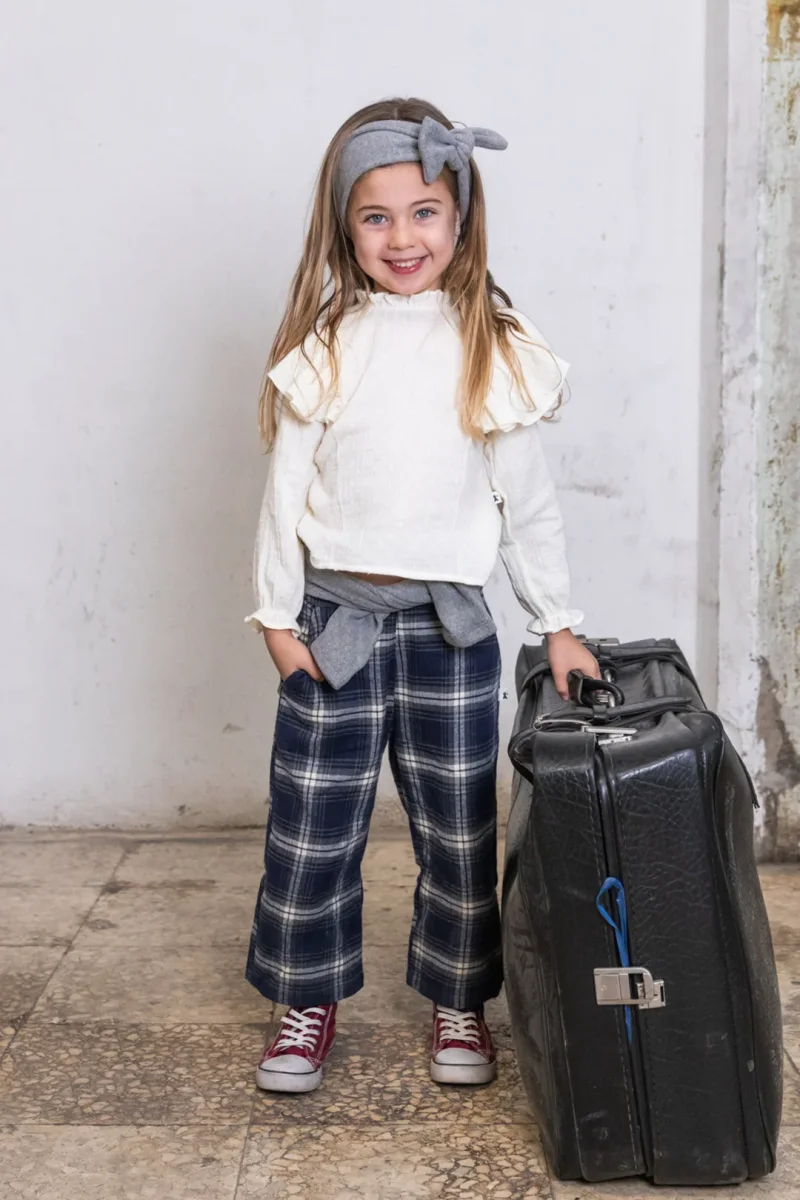 Pantalones cuadros palazzo - PETIT INDI - Imagen 3