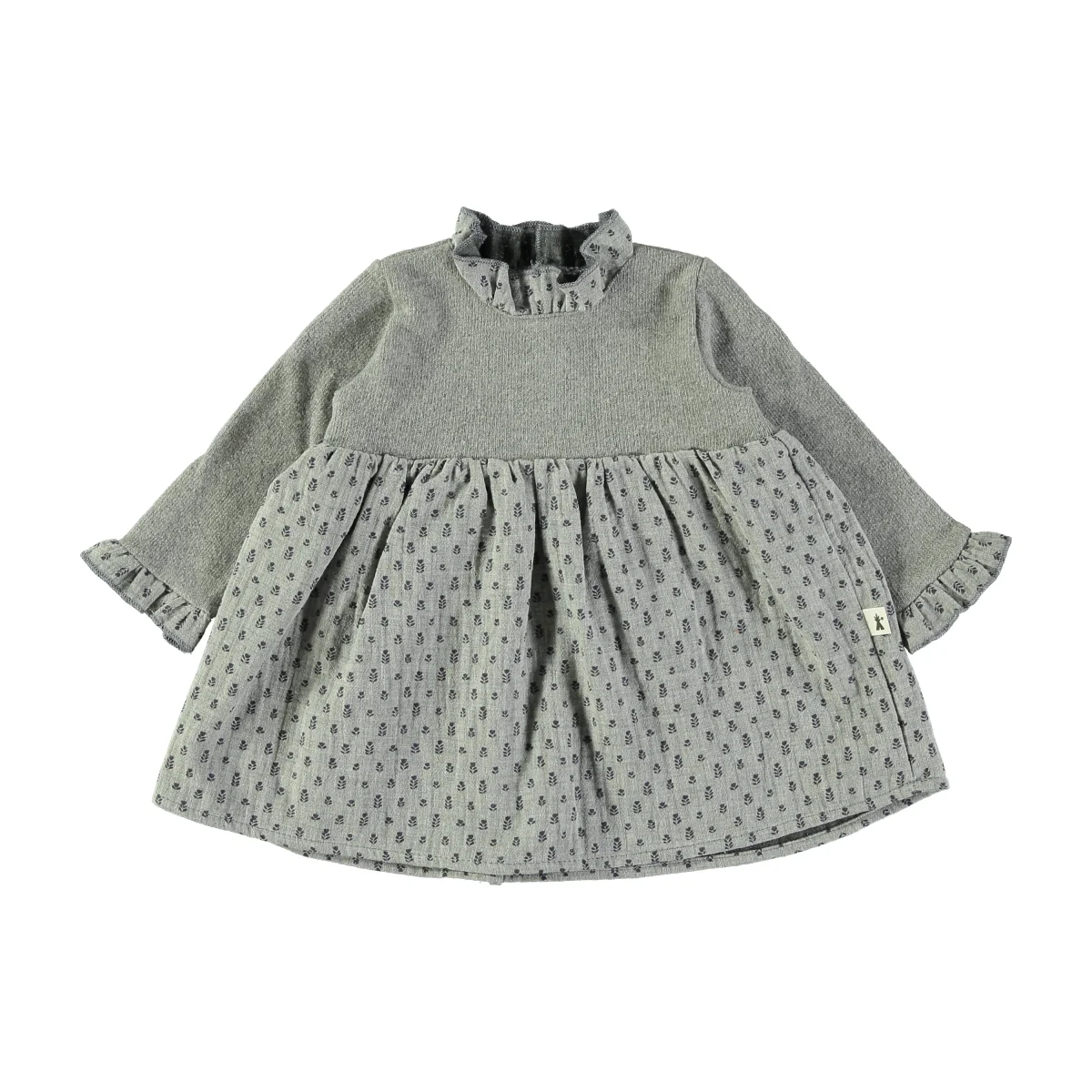 Vestido gris espiga - PETIT INDI - Imagen 2