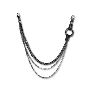 Cadena rockera para pantalón con cuero sintético