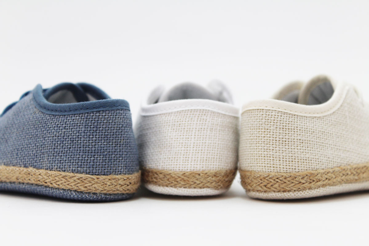 Alpargatas bebé cordones lino - Imagen 3