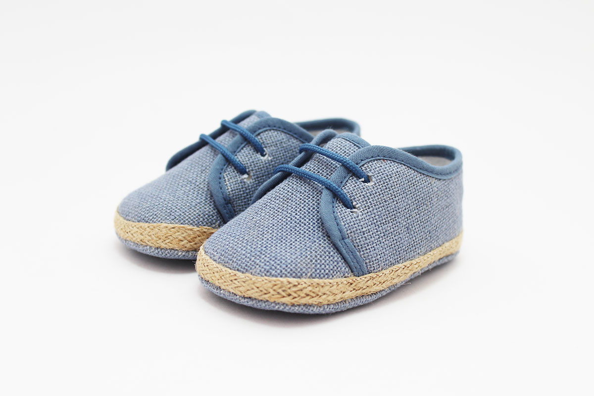 Alpargatas bebé cordones lino - Imagen 5