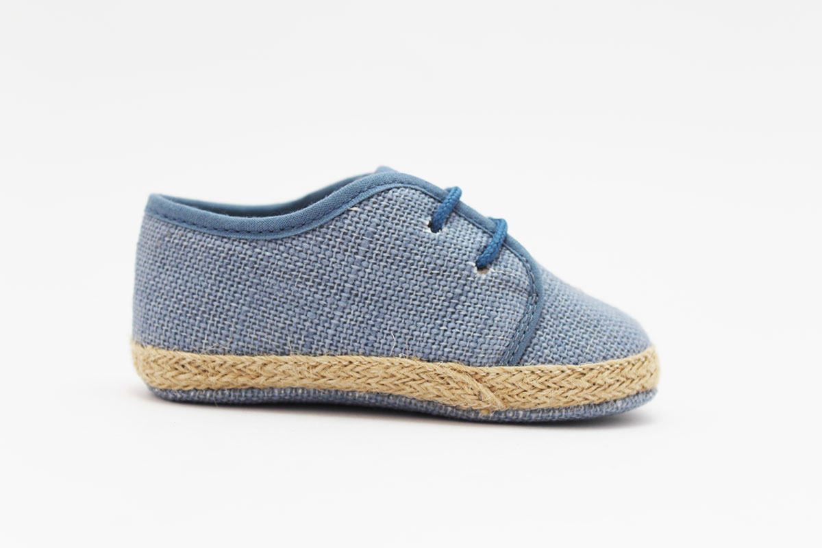 Alpargatas bebé cordones lino - Imagen 7