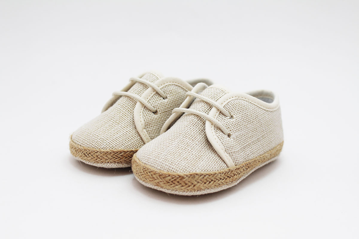 Alpargatas bebé cordones lino - Imagen 8