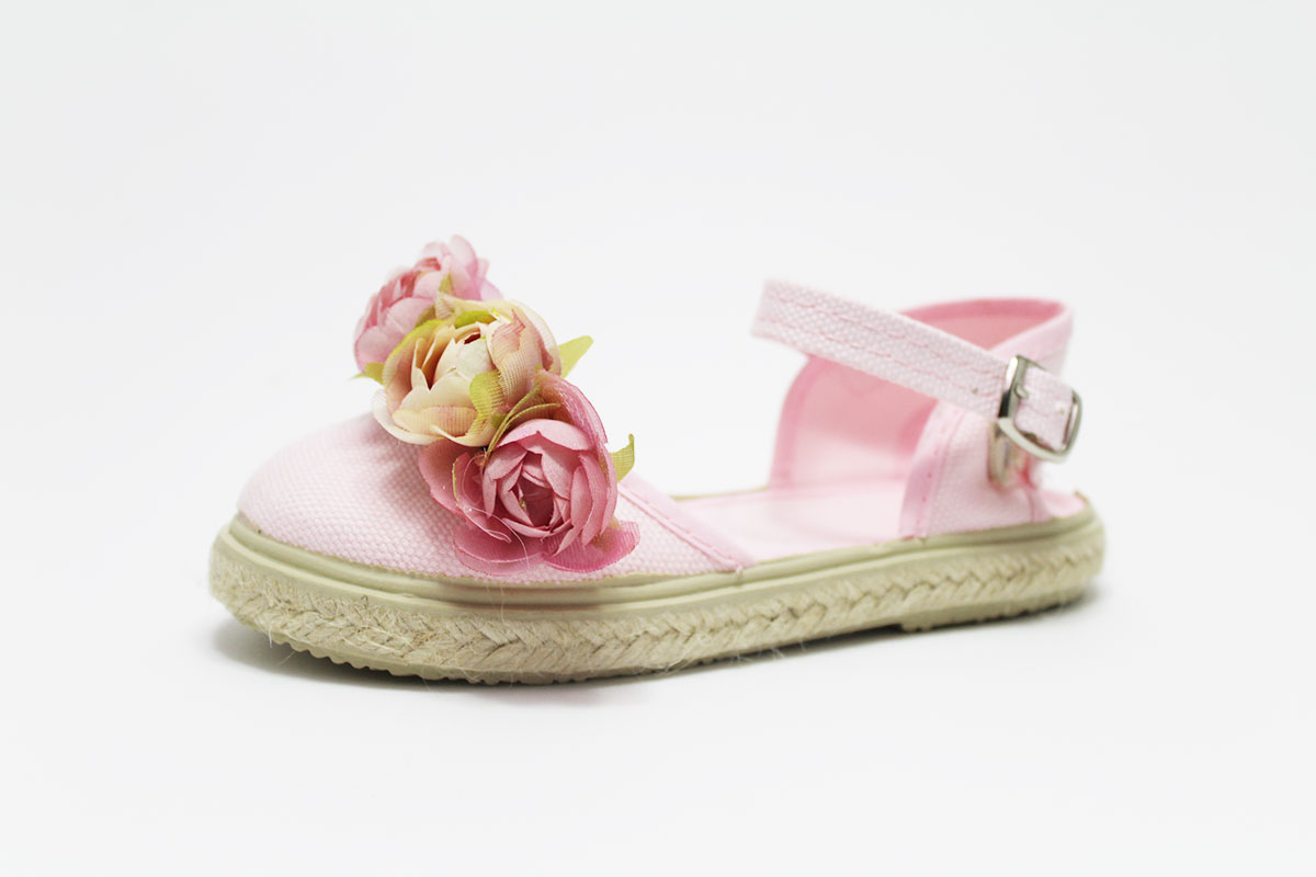 Alpargata rosa tres flores niñas - Imagen 7