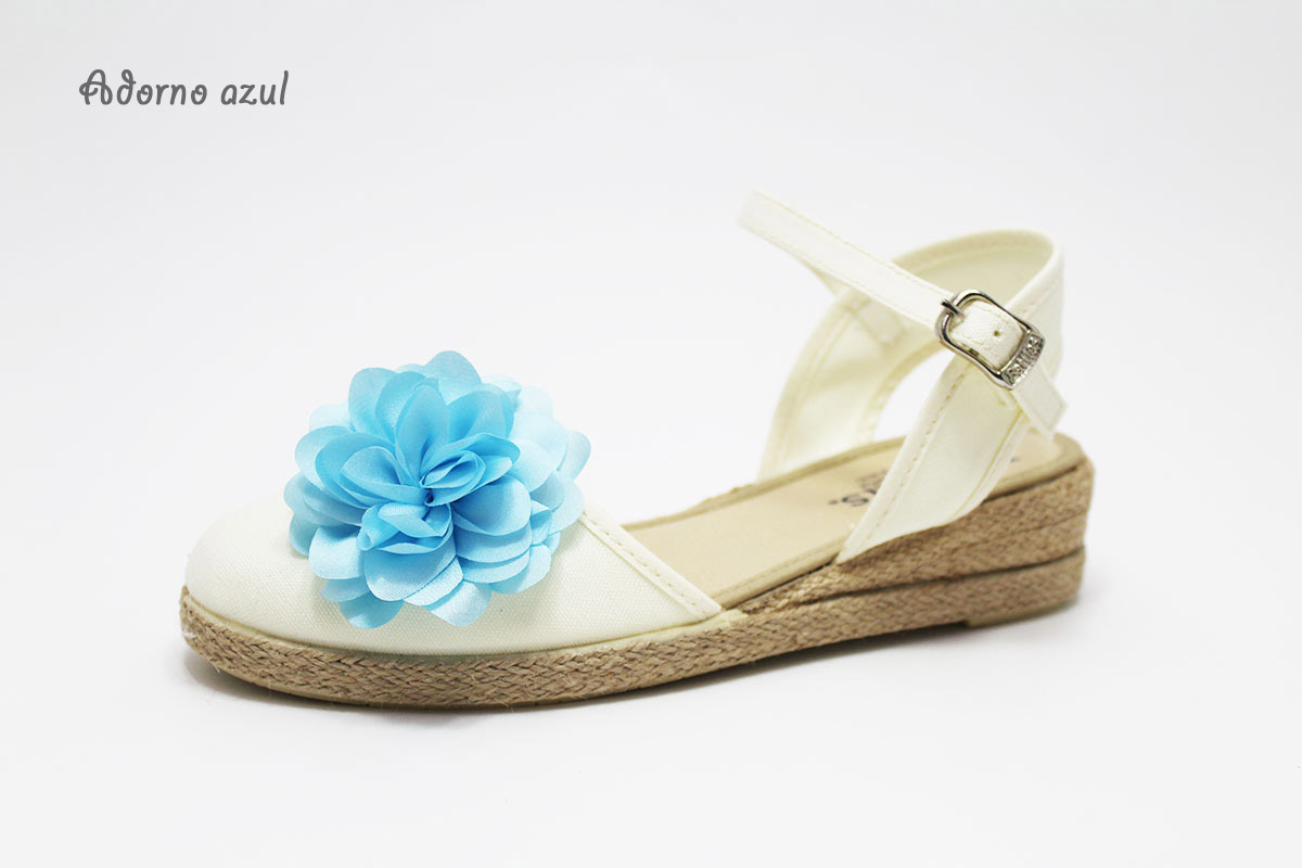 Alpargatas cuña con flor a elegir niña - Imagen 3