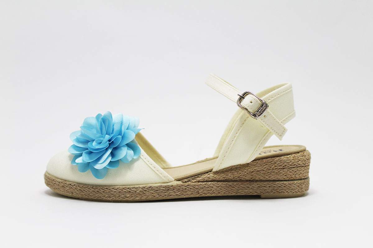 Alpargatas cuña con flor a elegir niña - Imagen 4
