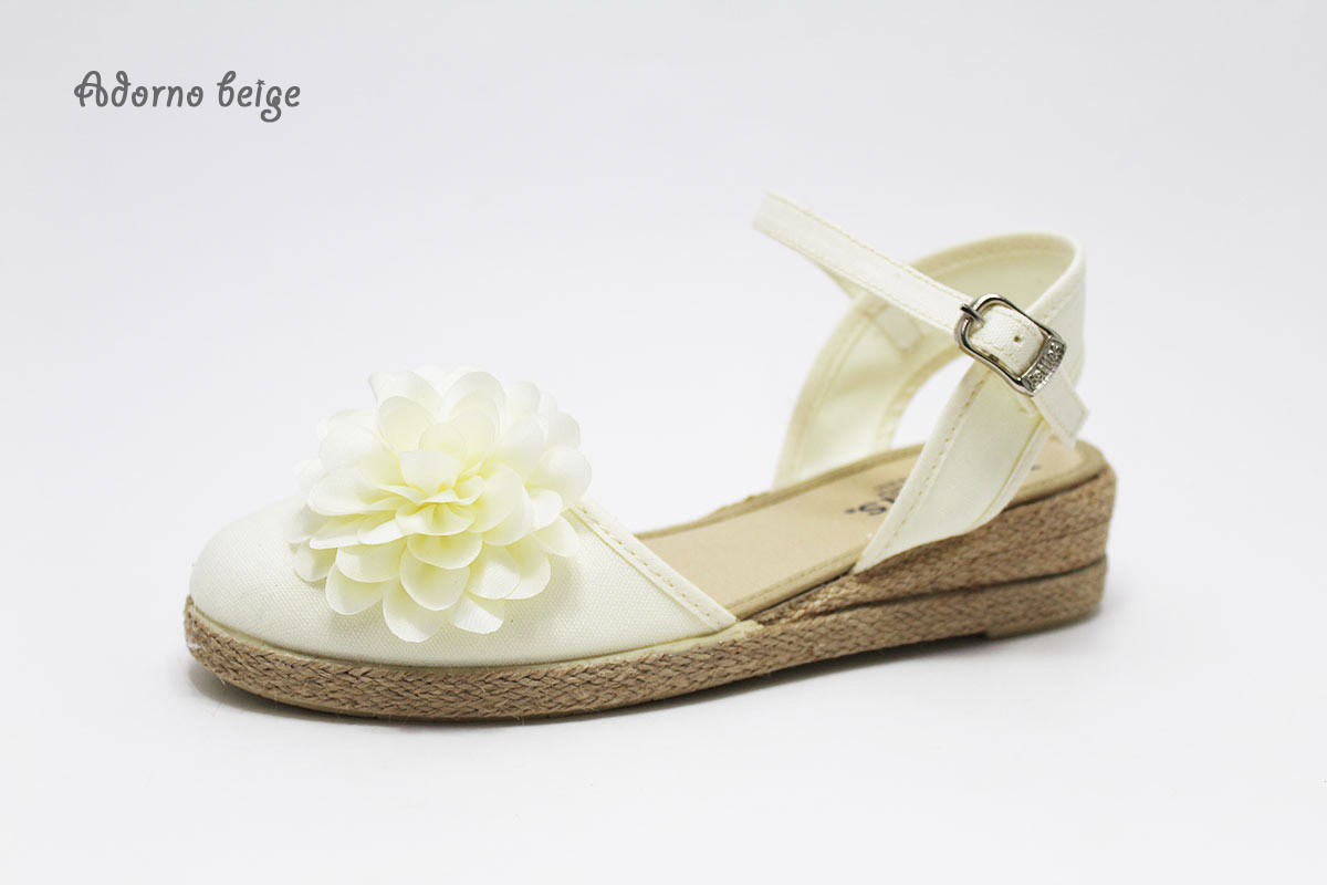 Alpargatas cuña con flor a elegir niña - Imagen 6